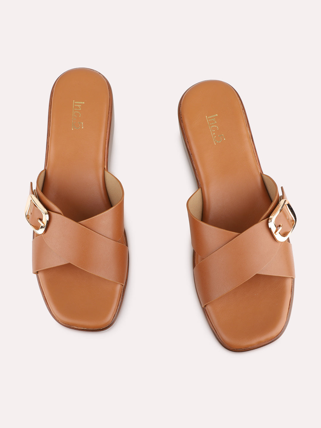 Womens Tan Casual Solid Pattern Square Toe Wedges