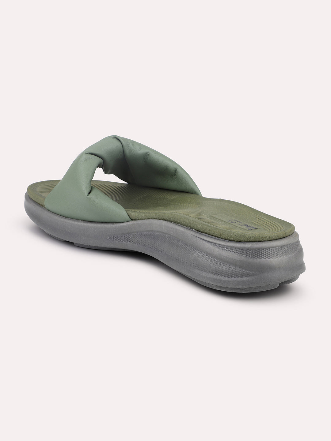 Women Green Solid Comfort Sandals