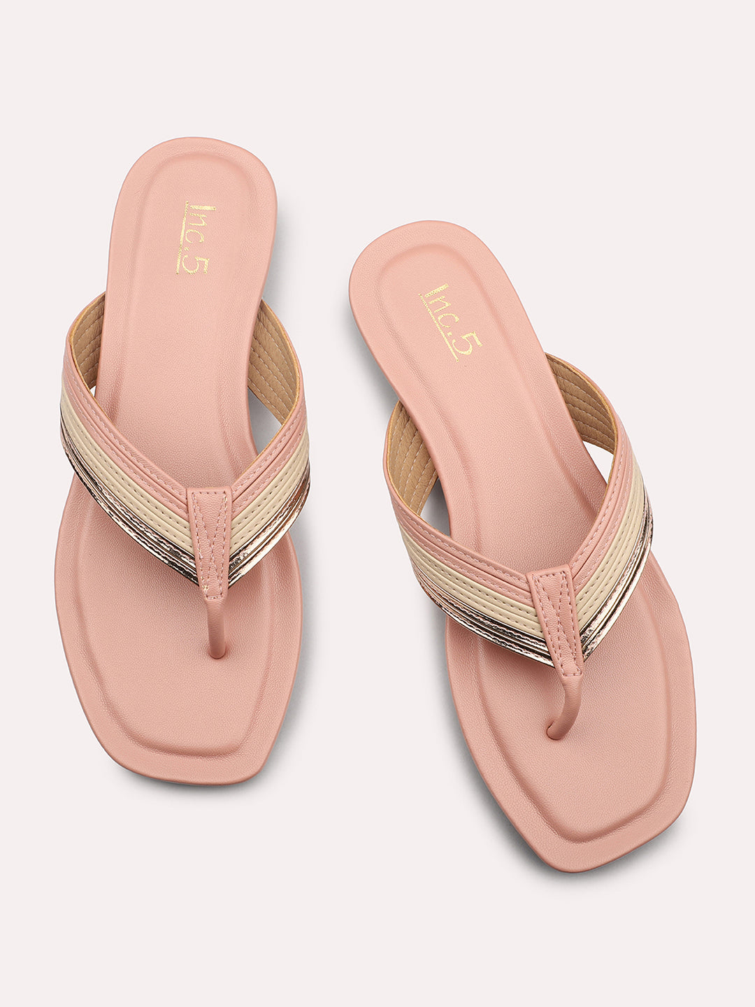 Women Peach Solid Wedge Sandals