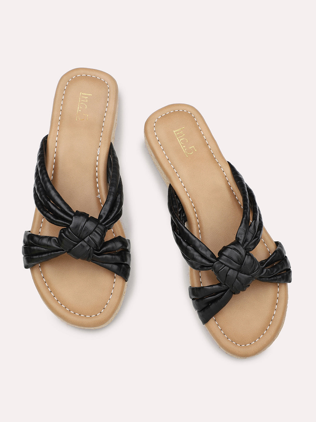 Women Black Solid Comfort Heels Sandals