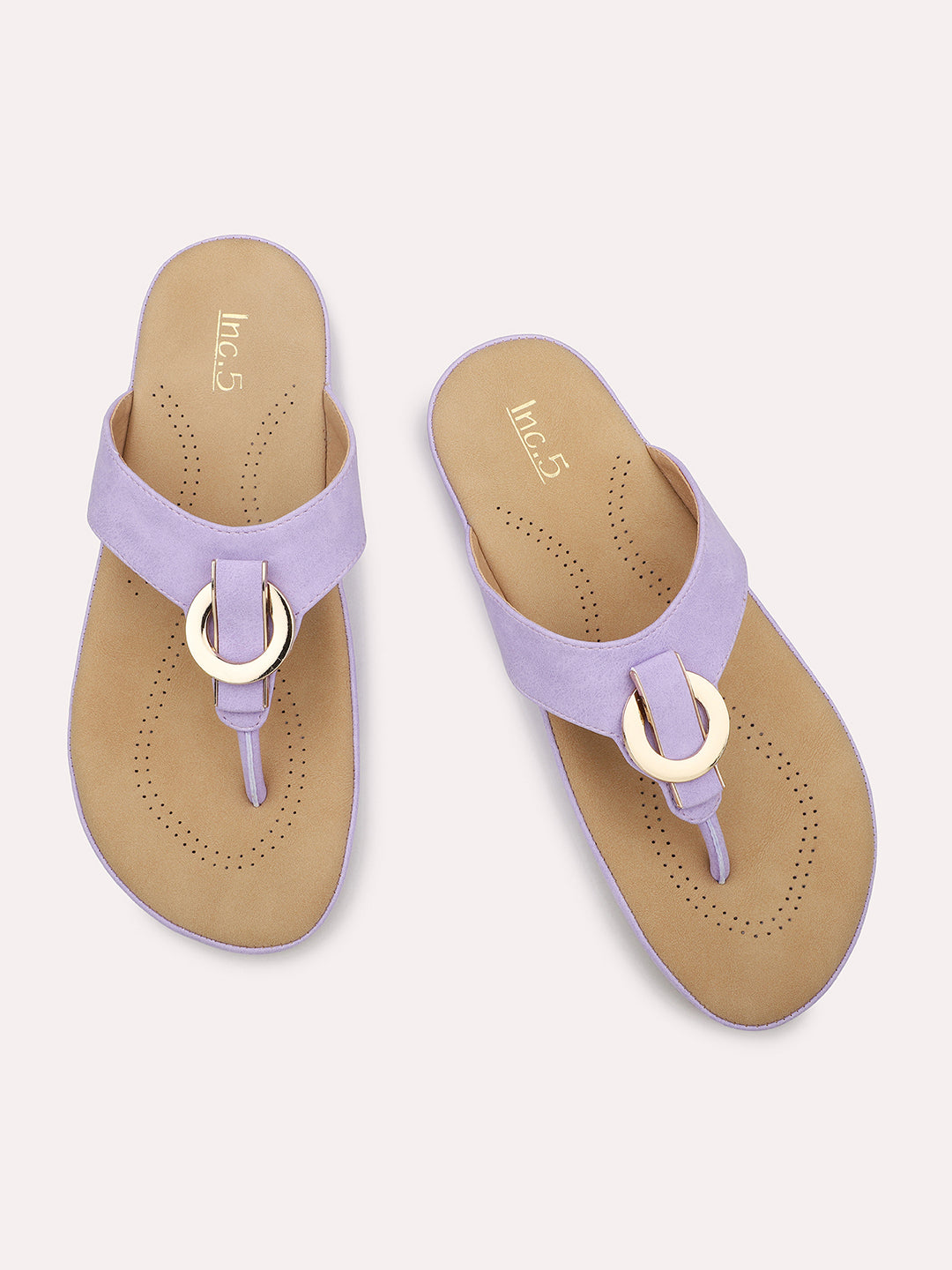 Women Purple Solid Comfort Heels Sandals