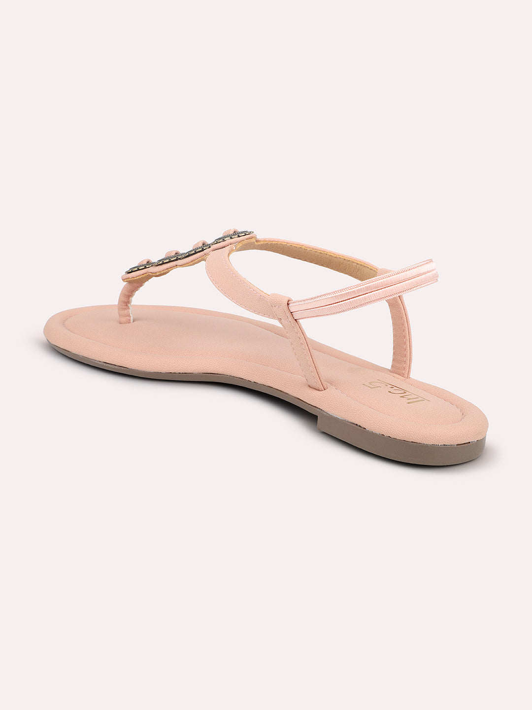 Women Peach Open Toe Flats