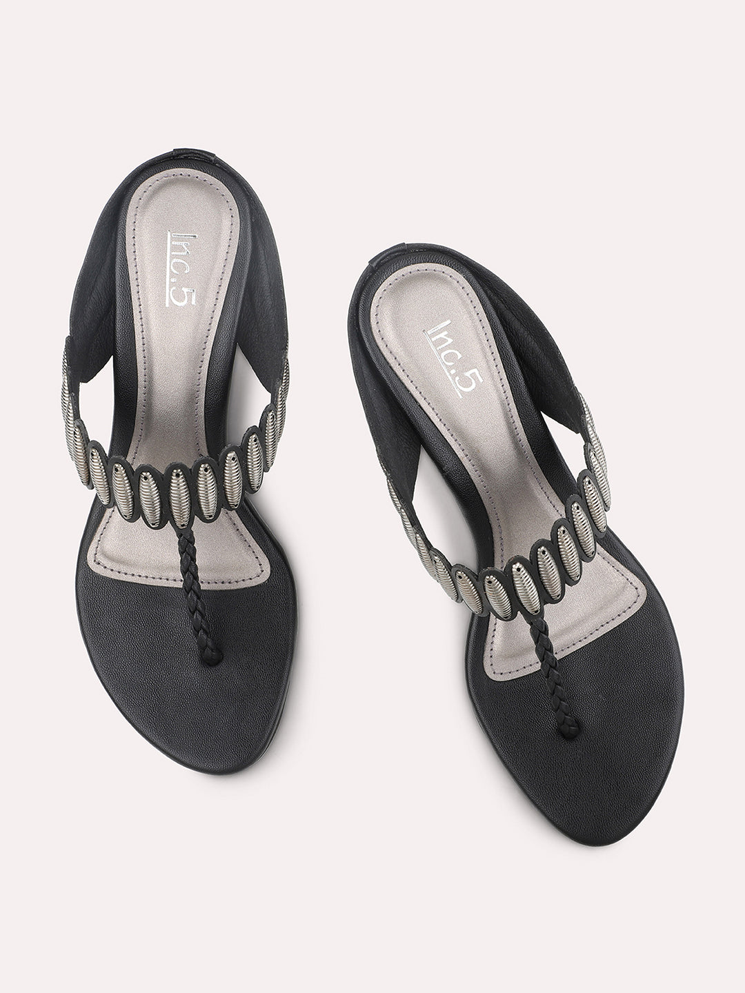 Women Black Embellished Stiletto Heels
