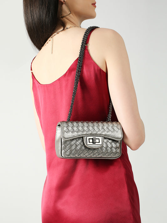 Inc.5 Women Grey  Textured Sling Bag