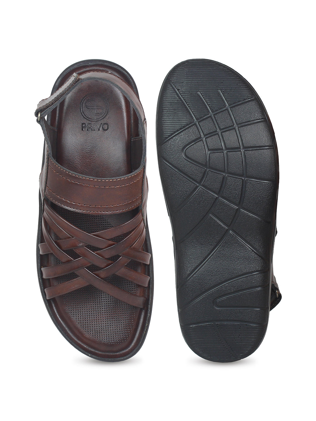 Tri-Band Velcro Sandal-Brown