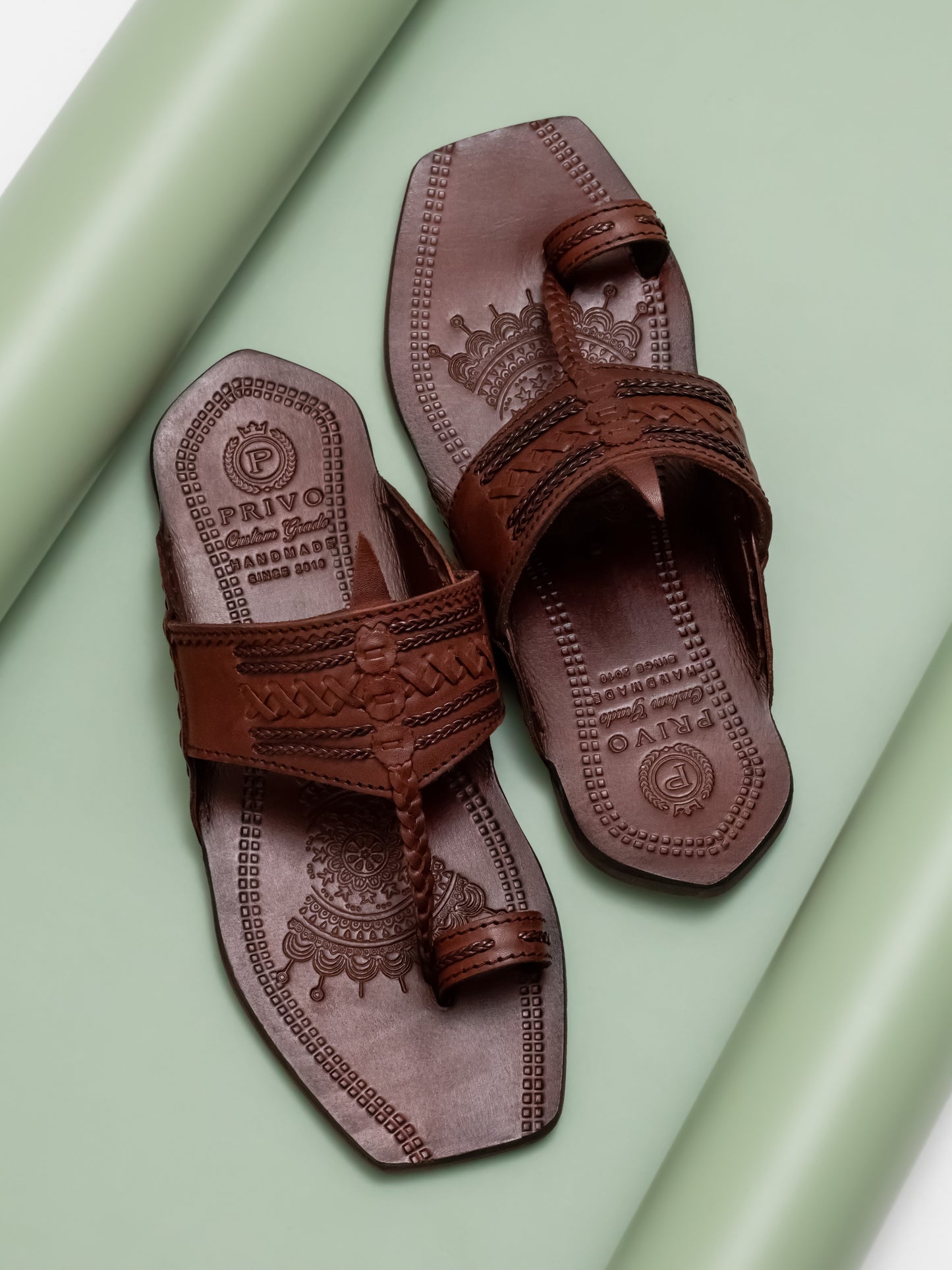 Privo Brown Kolhapuris Sandal for Men