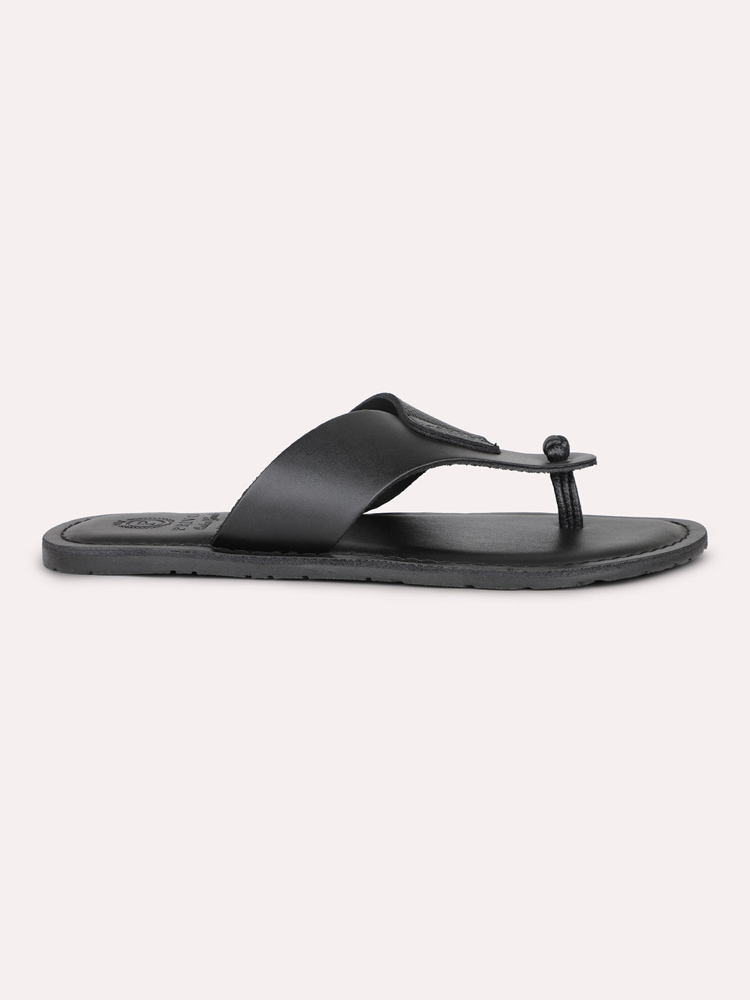 Privo Black T-starp Casual Sandal For Men