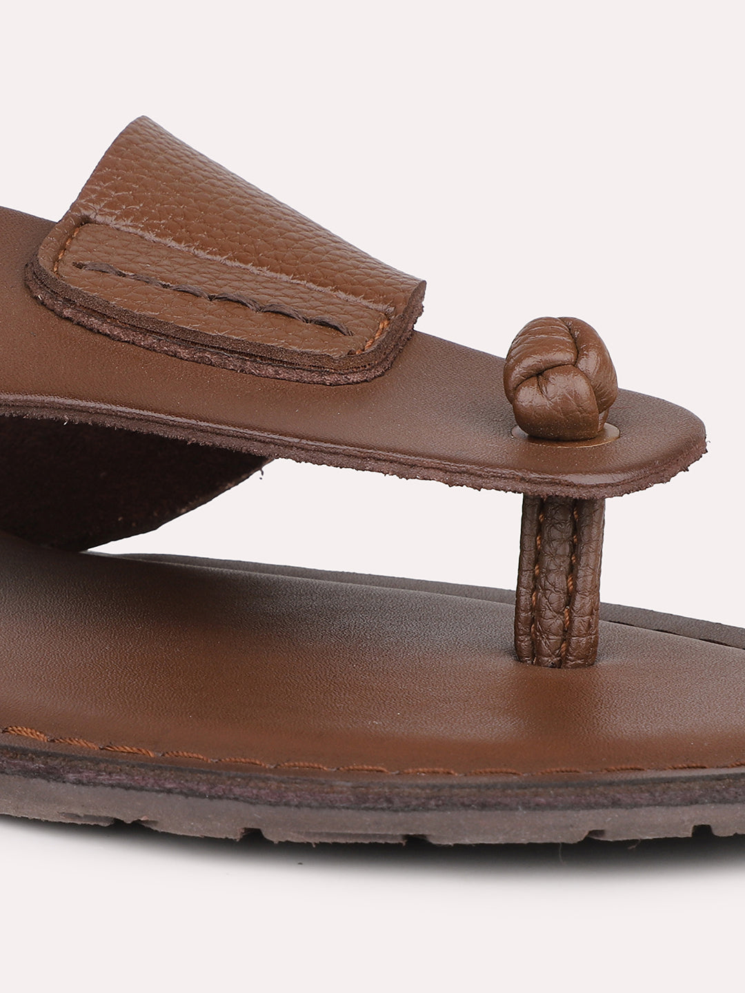 Privo Brown T-starp Casual Sandal For Men