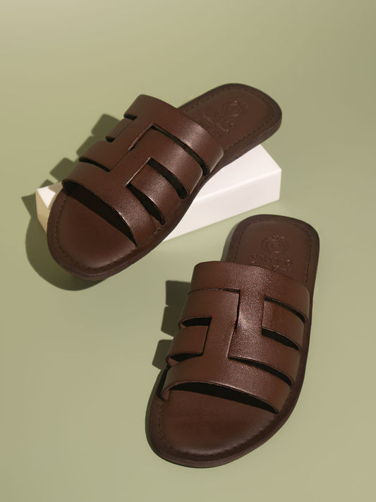 Privo Brown Strap Casual Sandal For Men