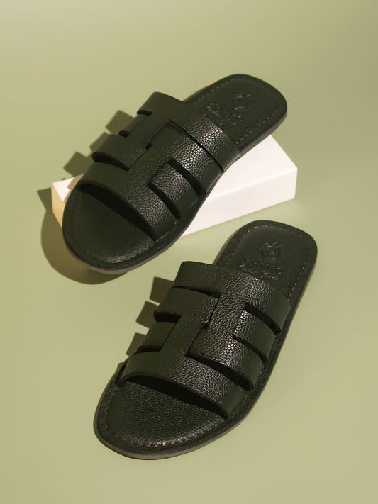 Privo Green Strap Casual Sandal For Men