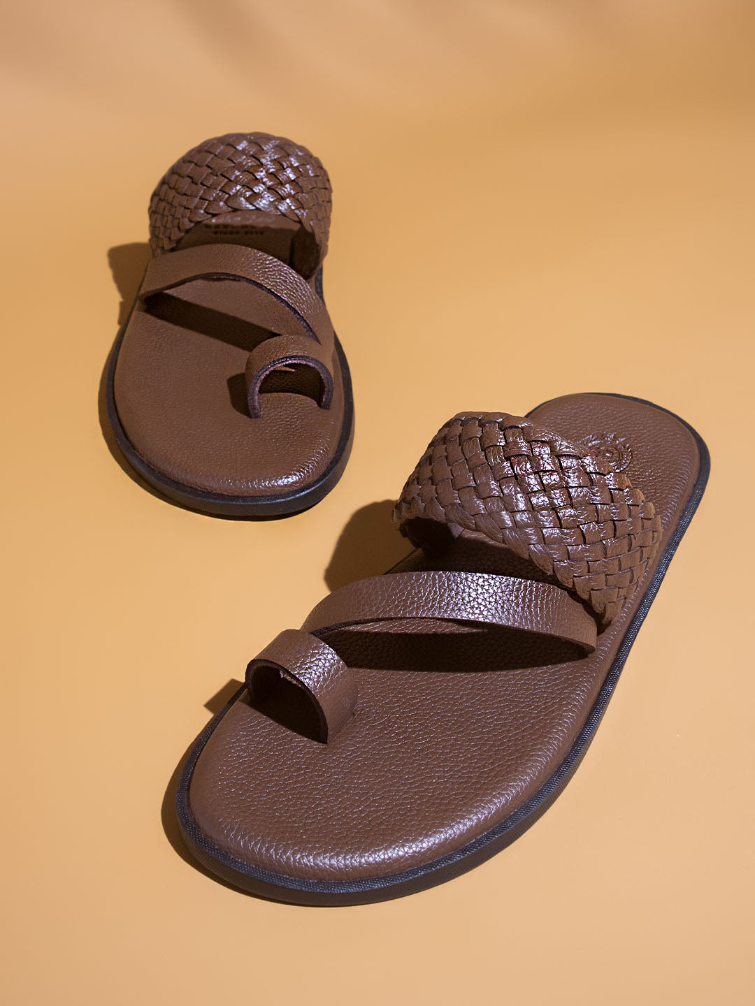 Privo Brown One Toe Casual Sandal For Men