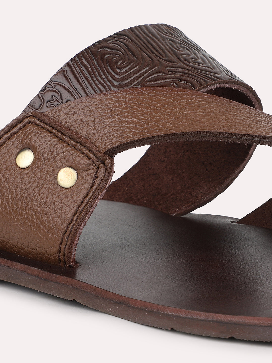 Privo Brown One Toe Casual Sandal For Mens