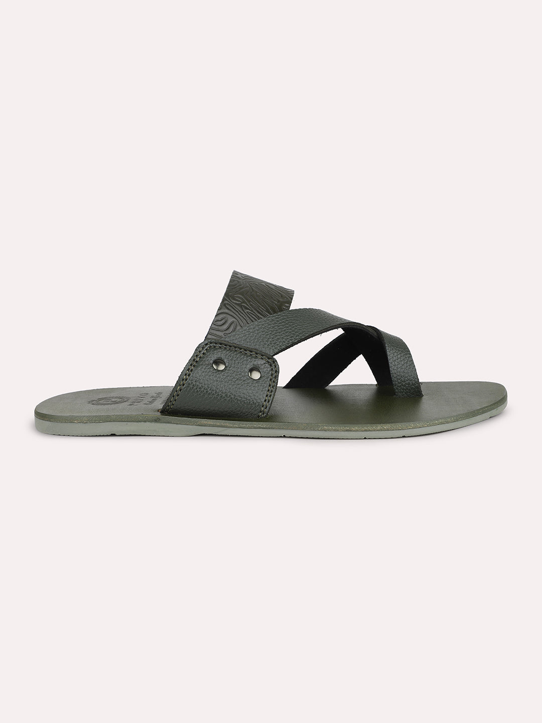 Privo Green One Toe Casual Sandal For Mens