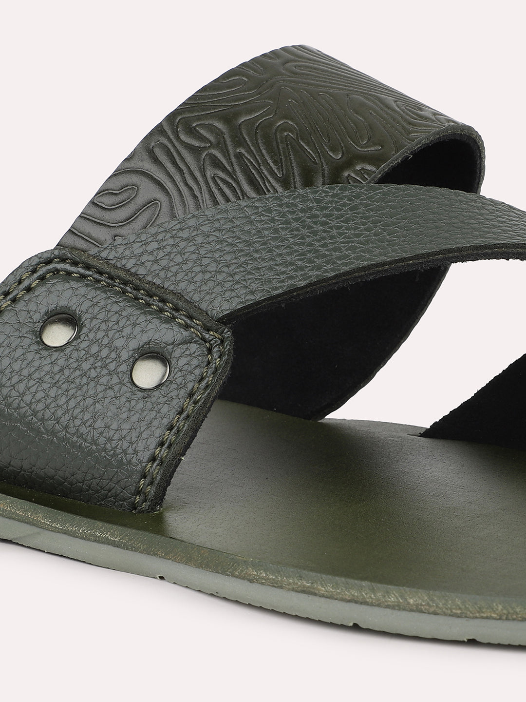 Privo Green One Toe Casual Sandal For Mens