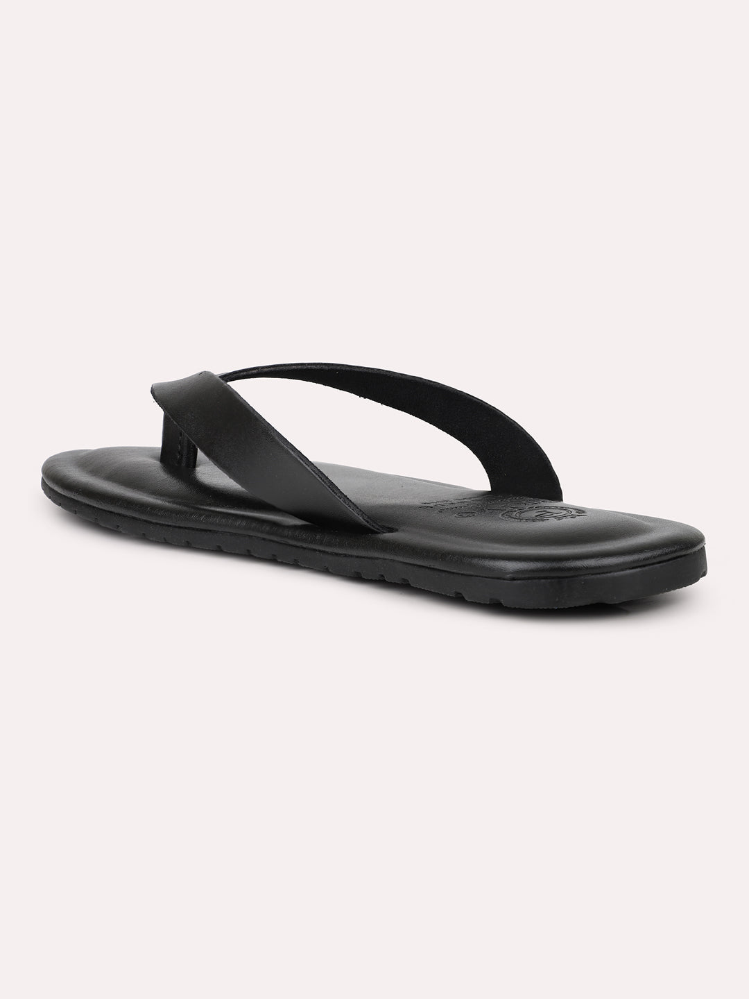 Men Black Solid Casual Flat Sandals