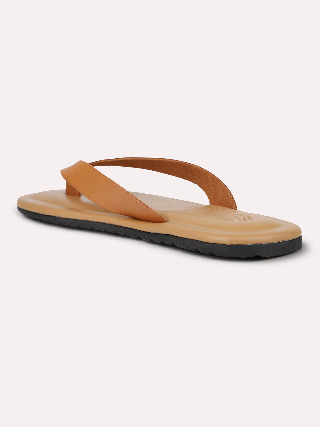 Men Tan Solid Casual Flat Sandals