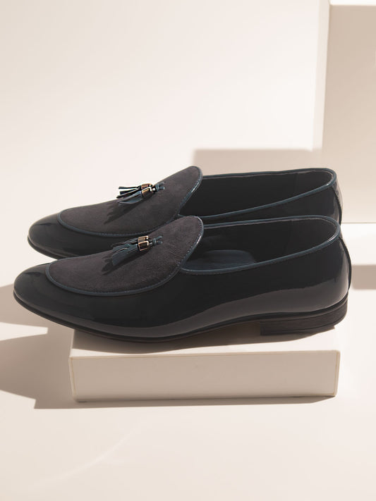 Privo Blue Casual Slip-On Shoes With Tassel Detail