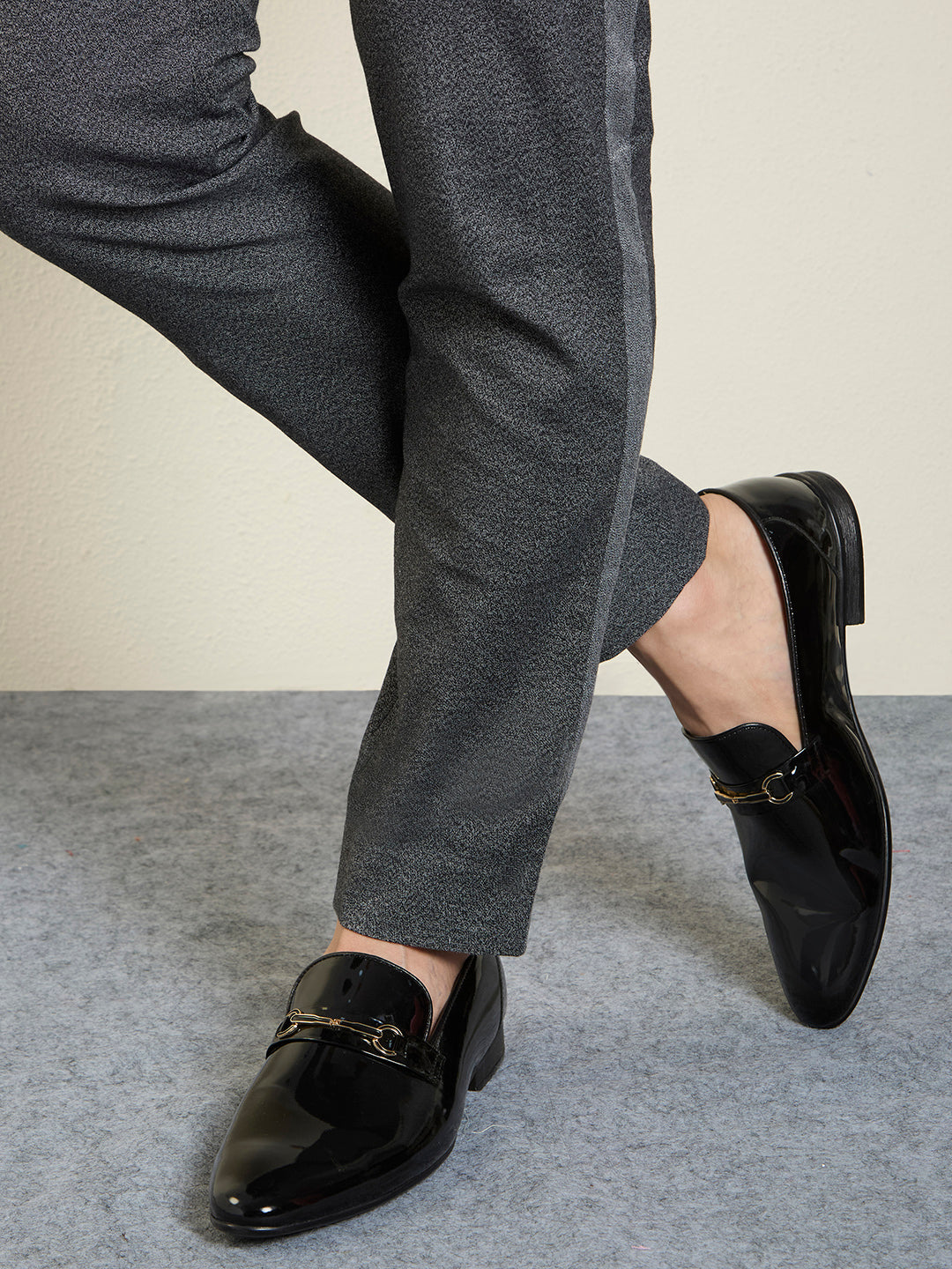 Privo Black Fomal Slip-On Shoes For Men