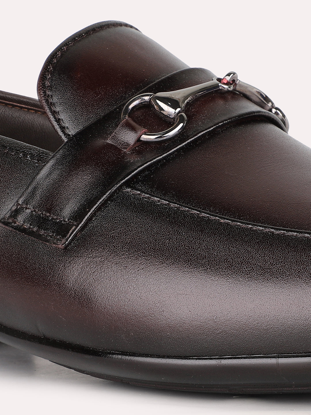 Mens Red Formal Solid Pointed Toe Moccasin Shoe