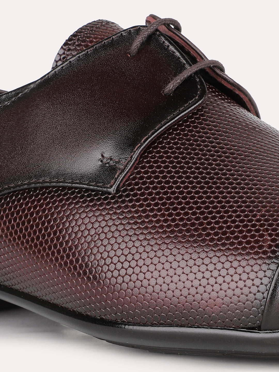 Mens Red Formal Solid Pointed Toe Derby Shoe