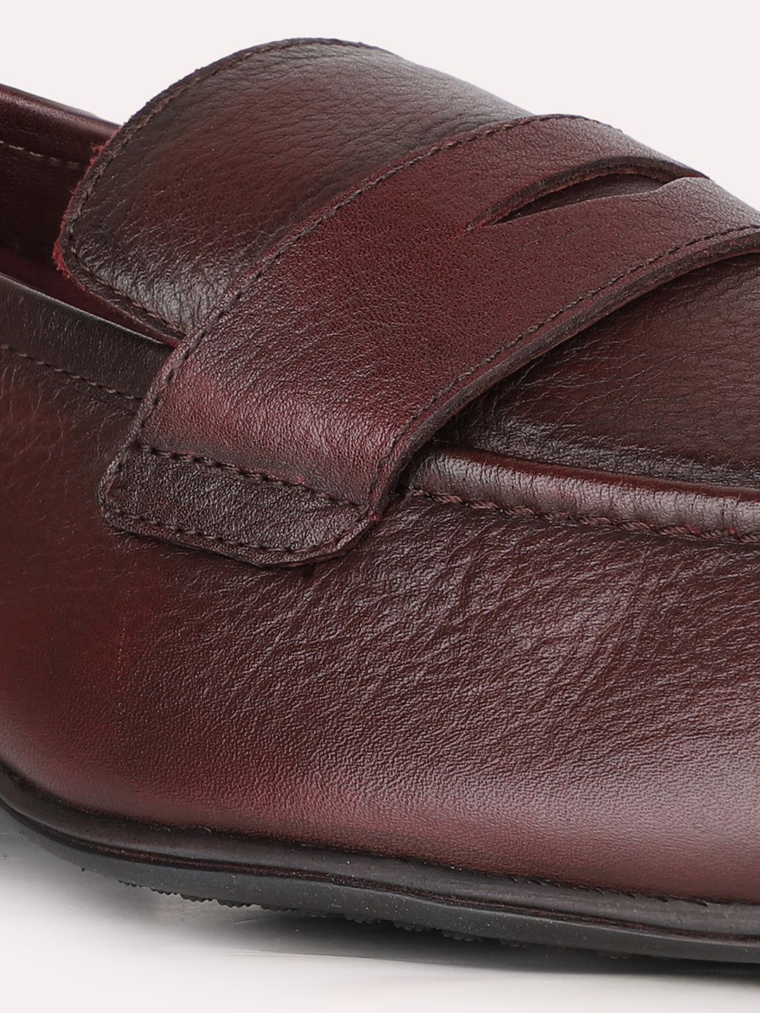 Mens Burgundy Formal Solid Pointed Toe Loafer Shoes