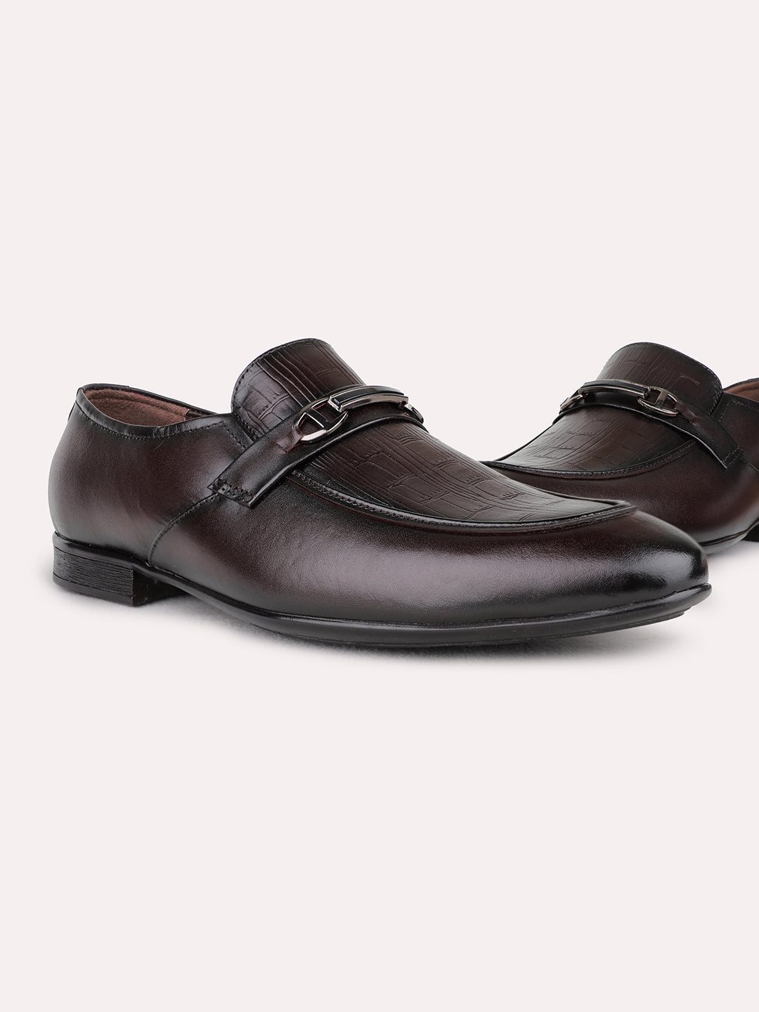 Mens Red Formal Solid Pointed Toe Loafer Shoes