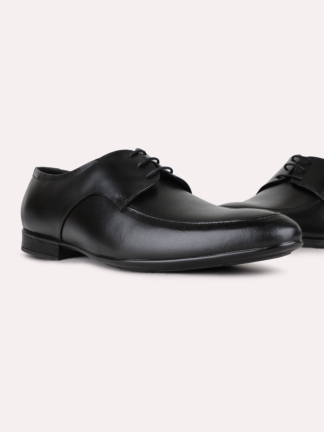 Mens Black Formal Solid Narrow Toe Derby Shoe