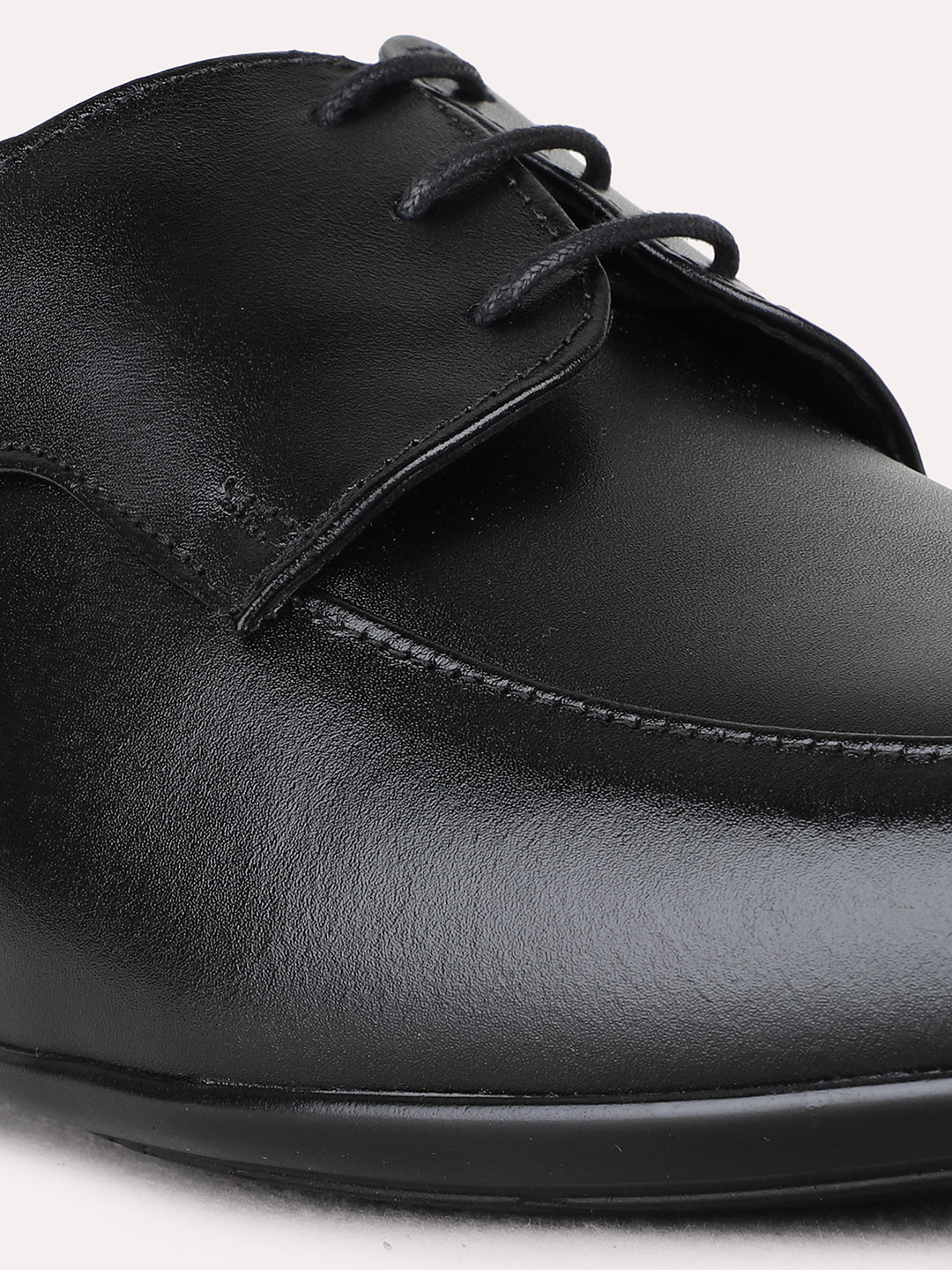Mens Black Formal Solid Narrow Toe Derby Shoe