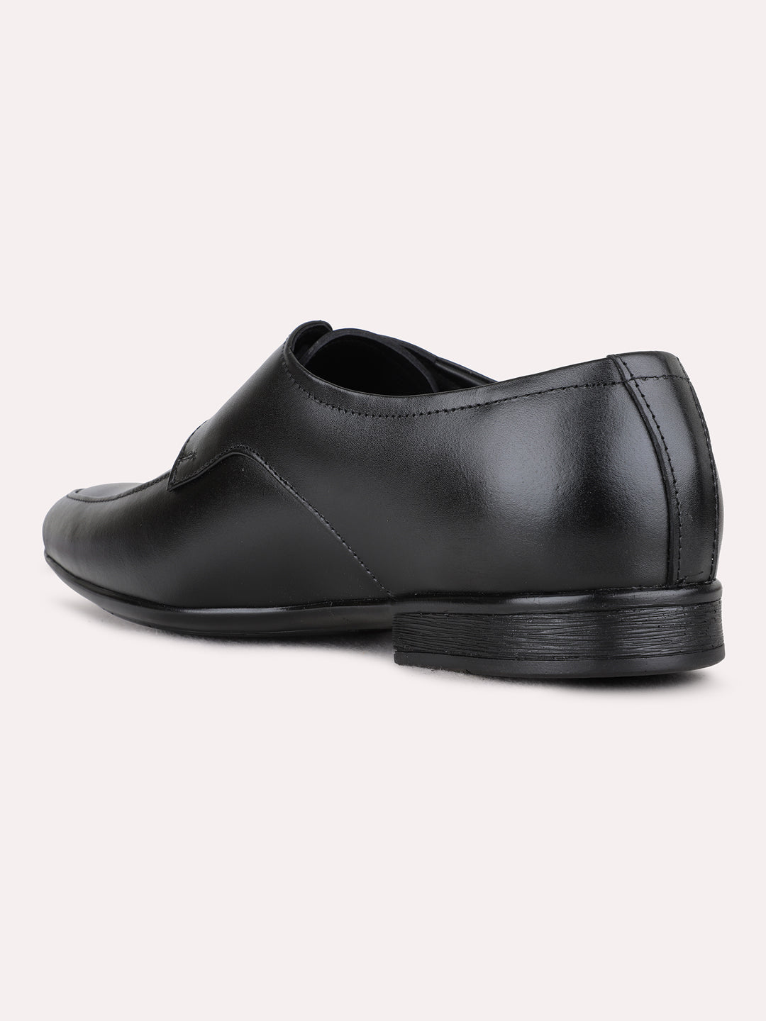 Mens Black Formal Solid Narrow Toe Derby Shoe