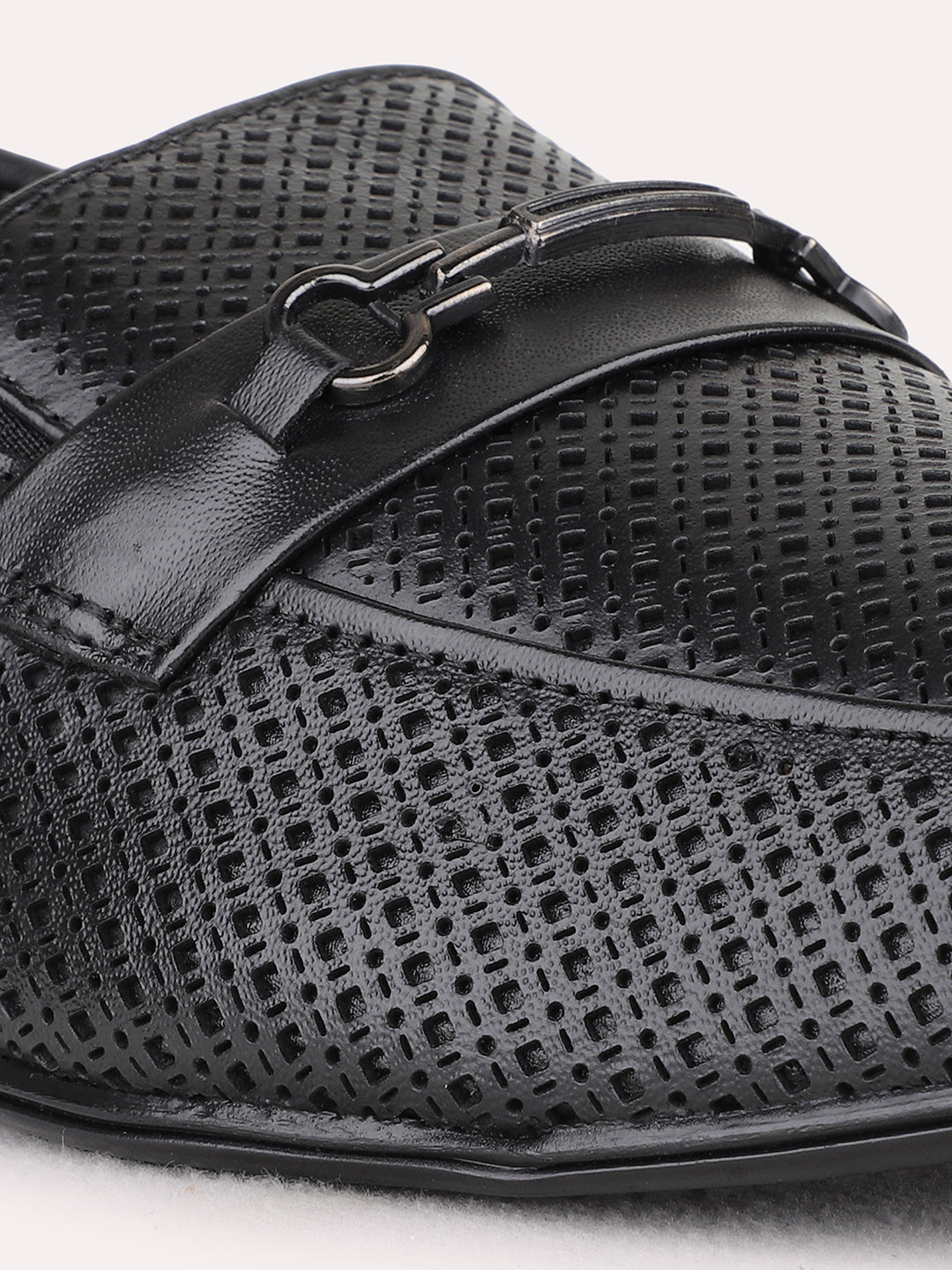 Mens Black Formal Solid Pointed Toe Loafers