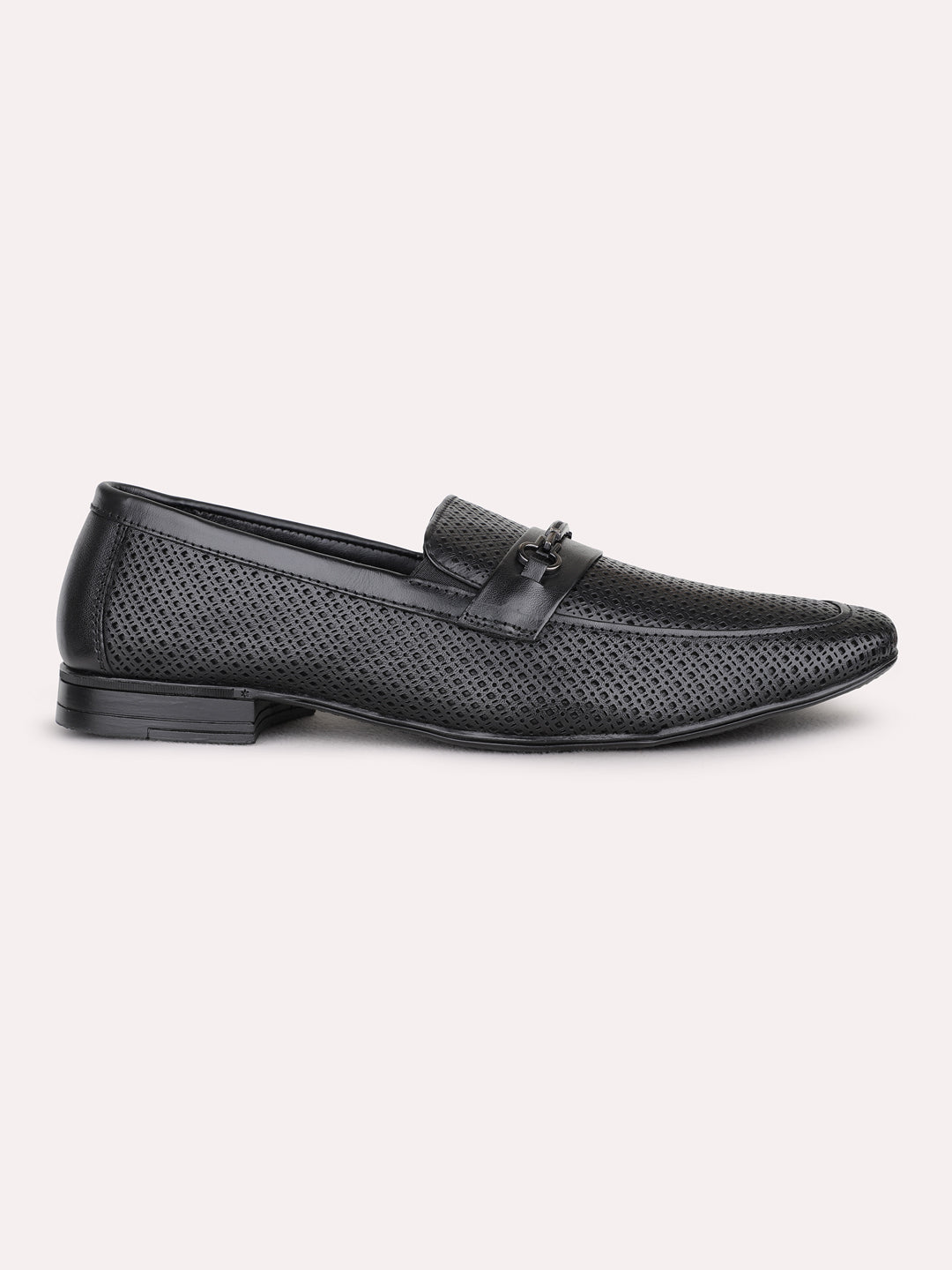 Mens Black Formal Solid Pointed Toe Loafers