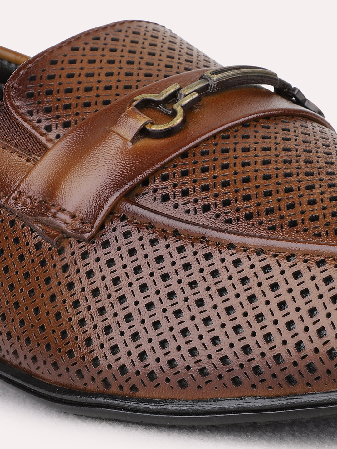 Mens Tan Formal Solid Pointed Toe Loafers