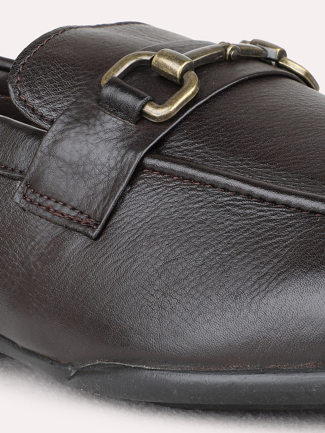 Mens Brown Formal Solid Pointed Toe Loafer Shoes