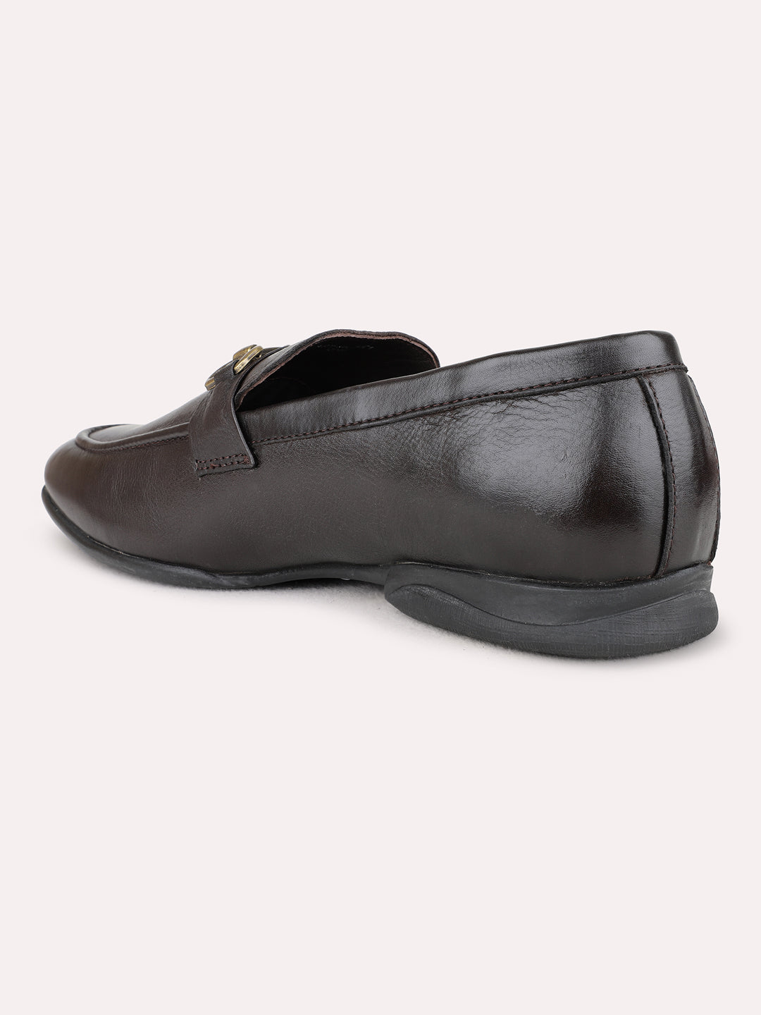 Mens Brown Formal Solid Pointed Toe Loafer Shoes