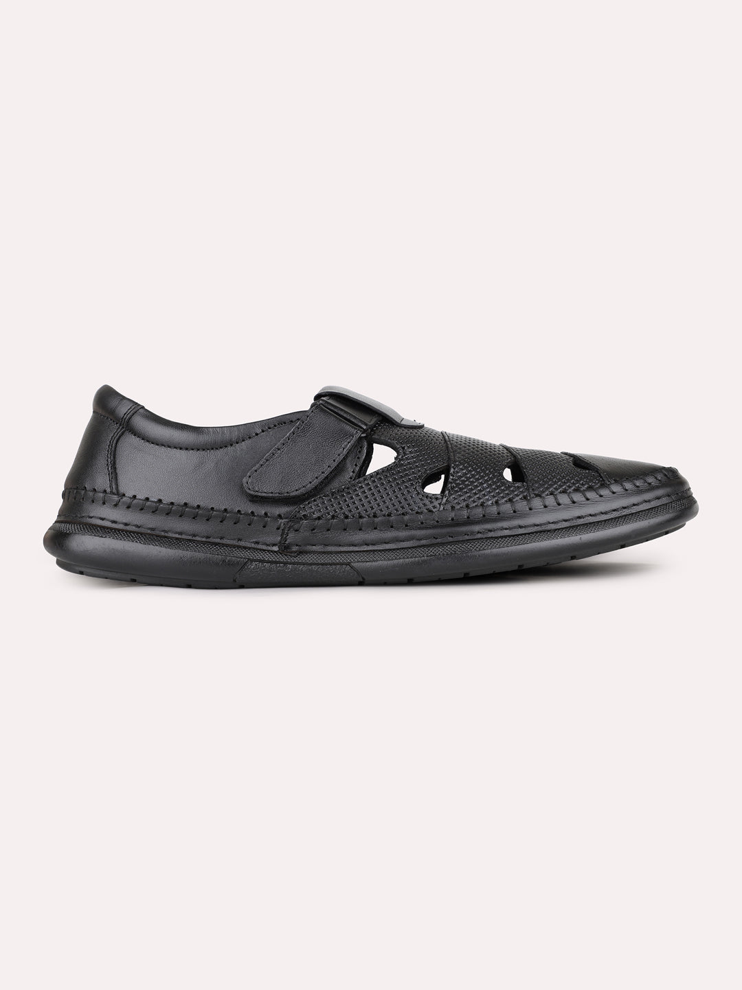 Mens Black Casual Solid Pattern Round Toe Flats
