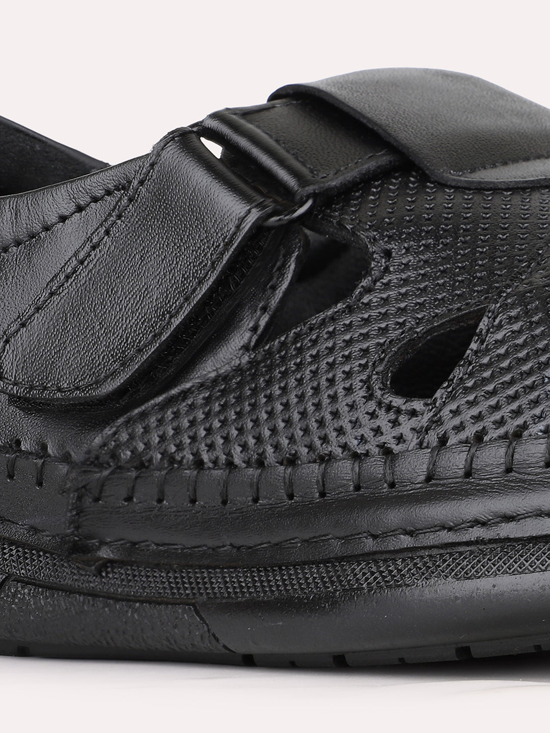 Mens Black Casual Solid Pattern Round Toe Flats