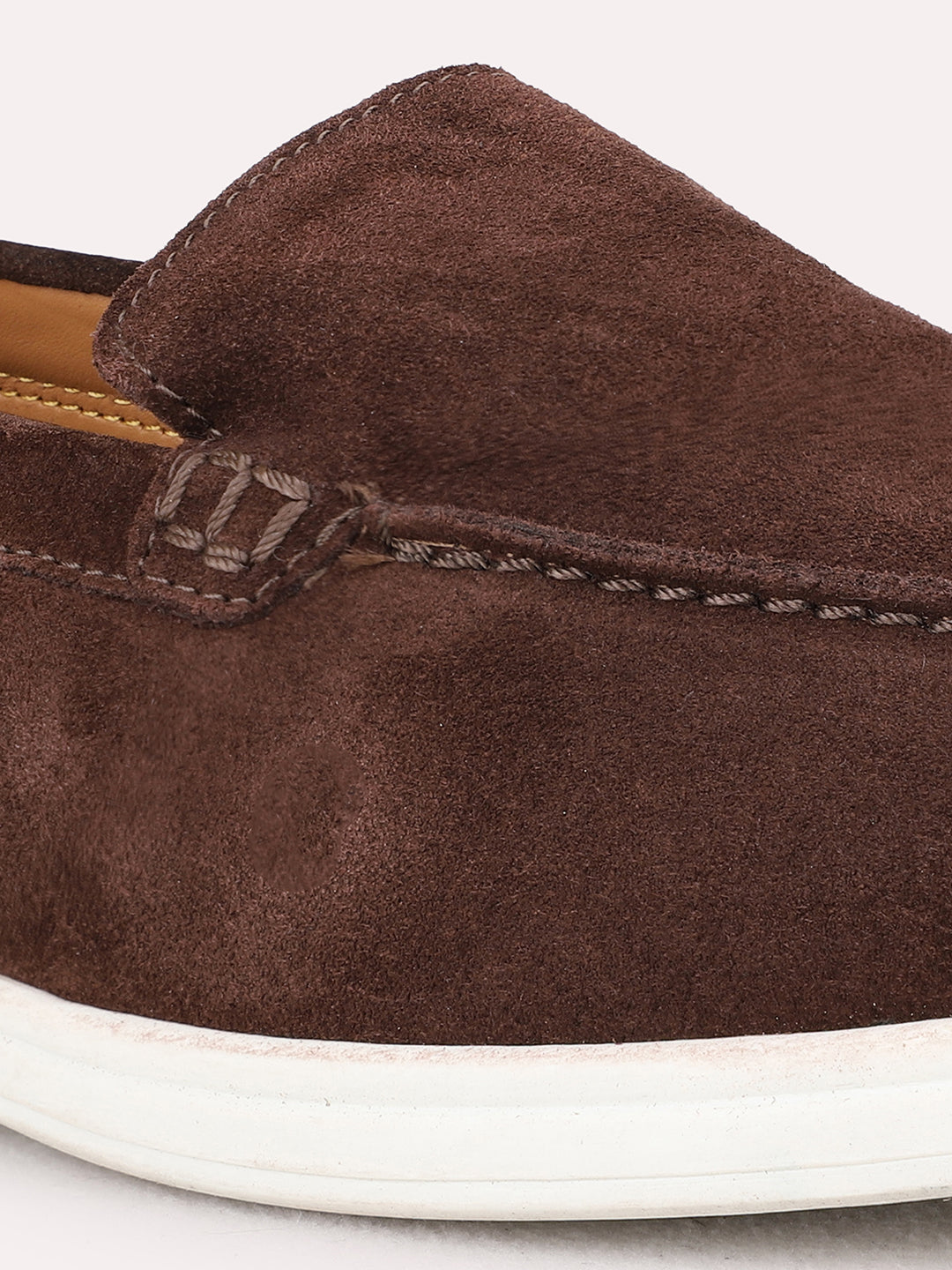 Mens Brown Casual Printed Round Toe Loafer Shoes