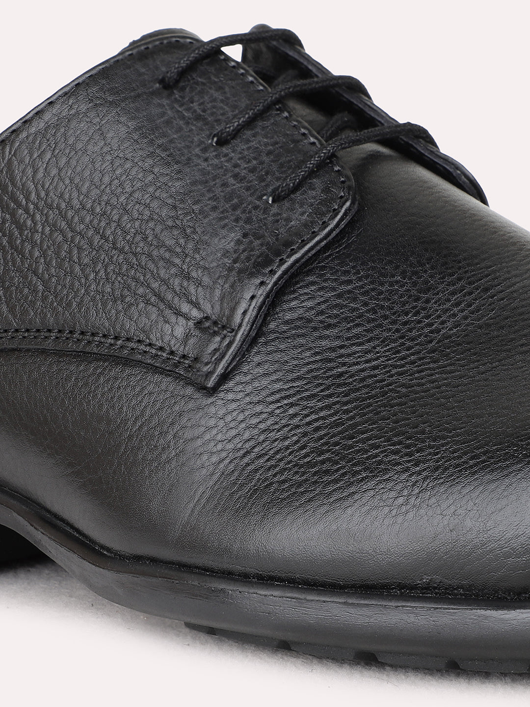 Mens Black Formal Solid Pointed Toe Derby Shoe
