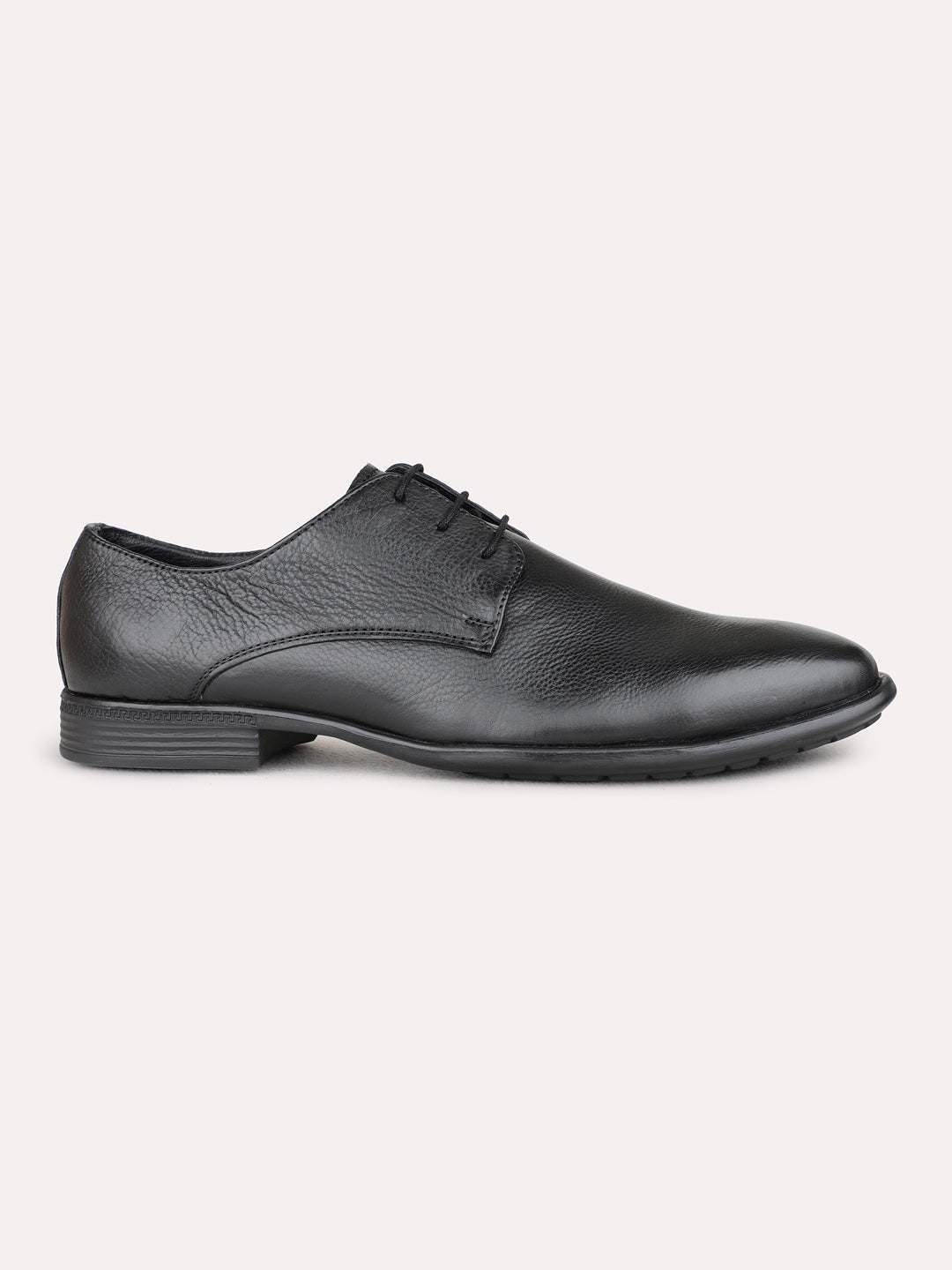 Mens Black Formal Solid Pointed Toe Derby Shoe