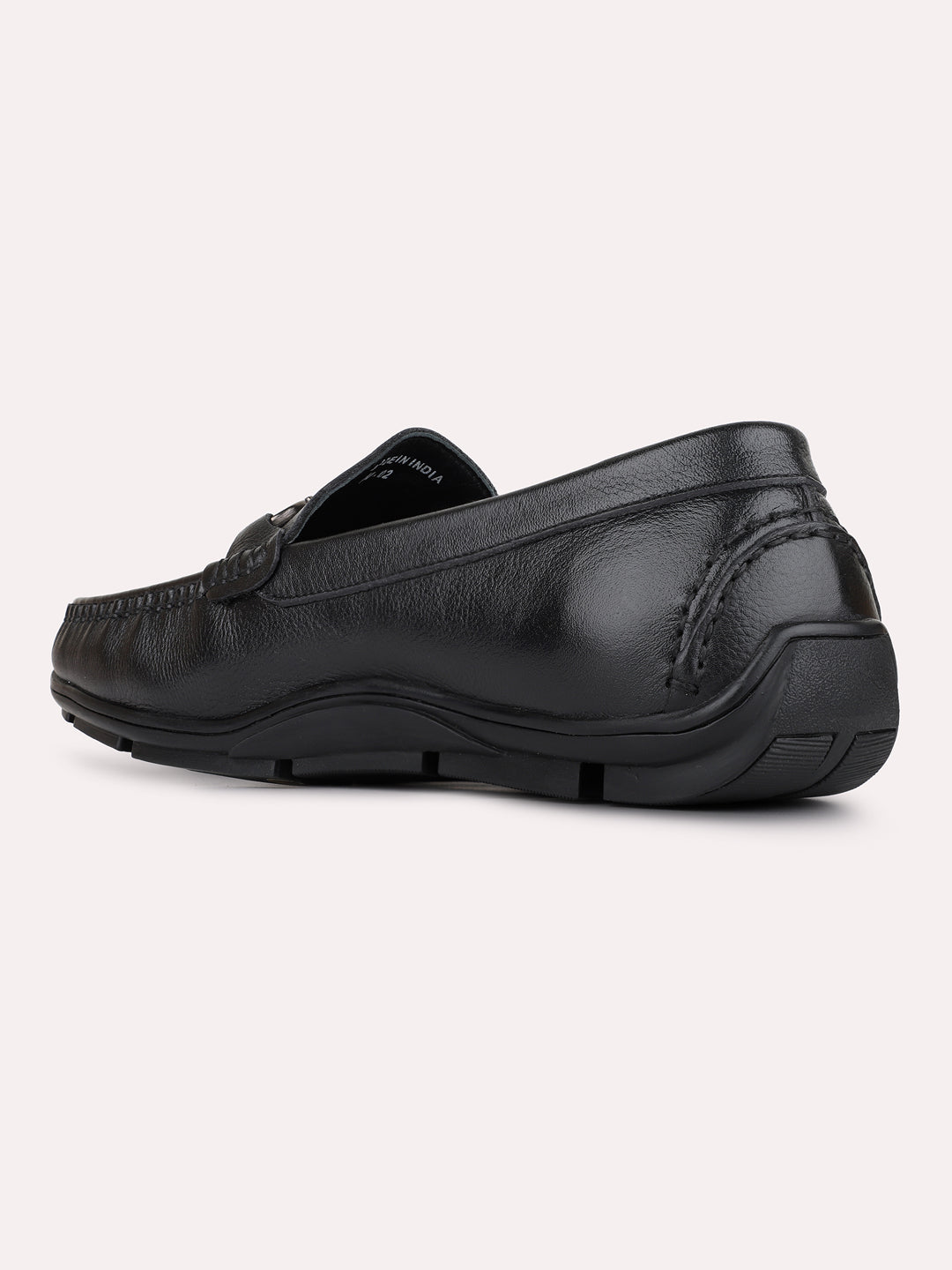 Mens Black Casual Solid Pattern Round Toe Loafers