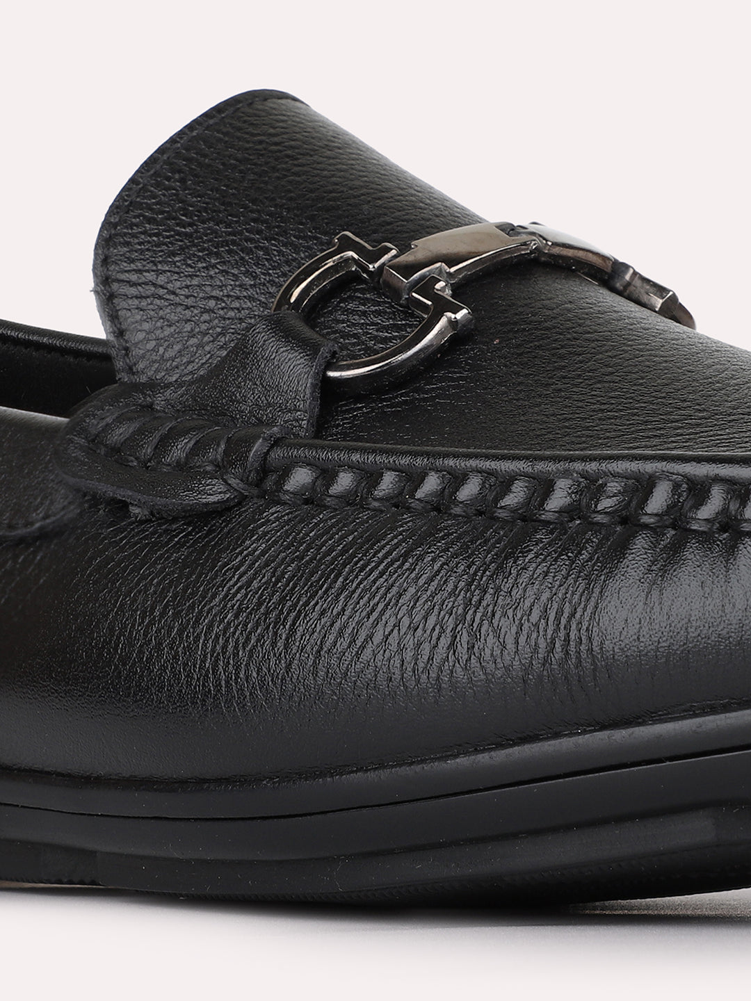 Mens Black Casual Solid Pattern Round Toe Loafers