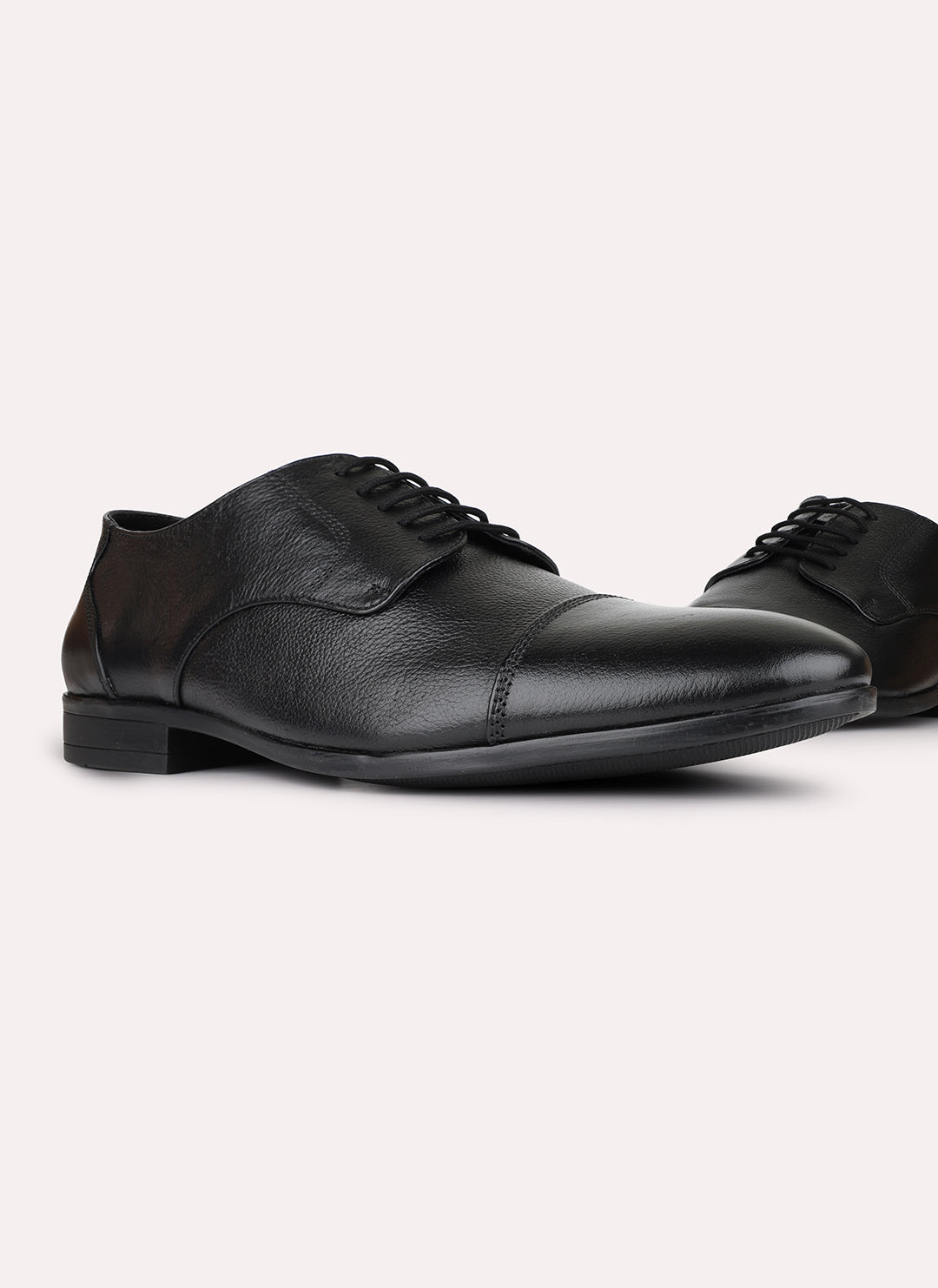 Mens Black Formal Solid Pointed Toe Derbys
