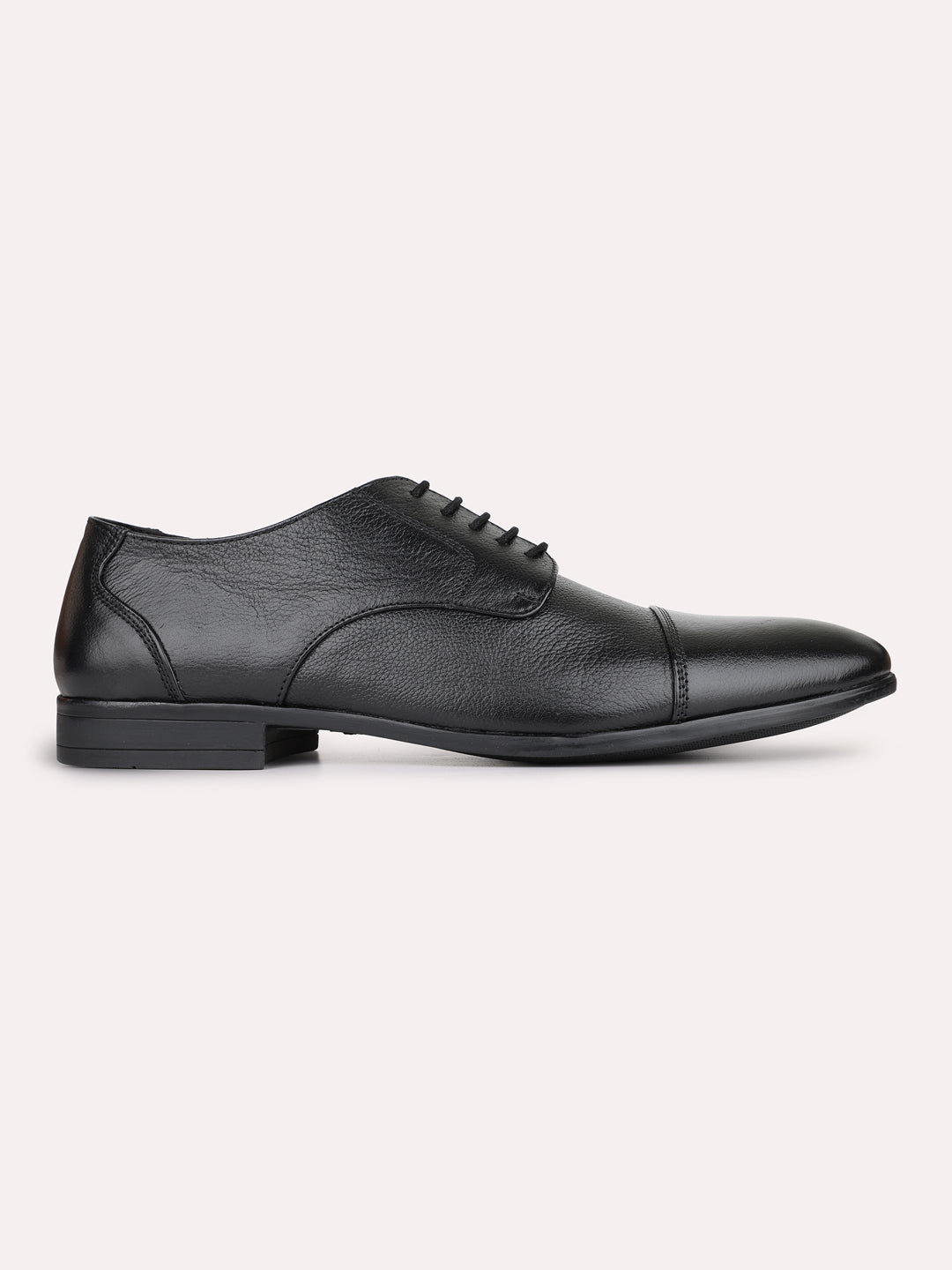 Mens Black Formal Solid Pointed Toe Derbys