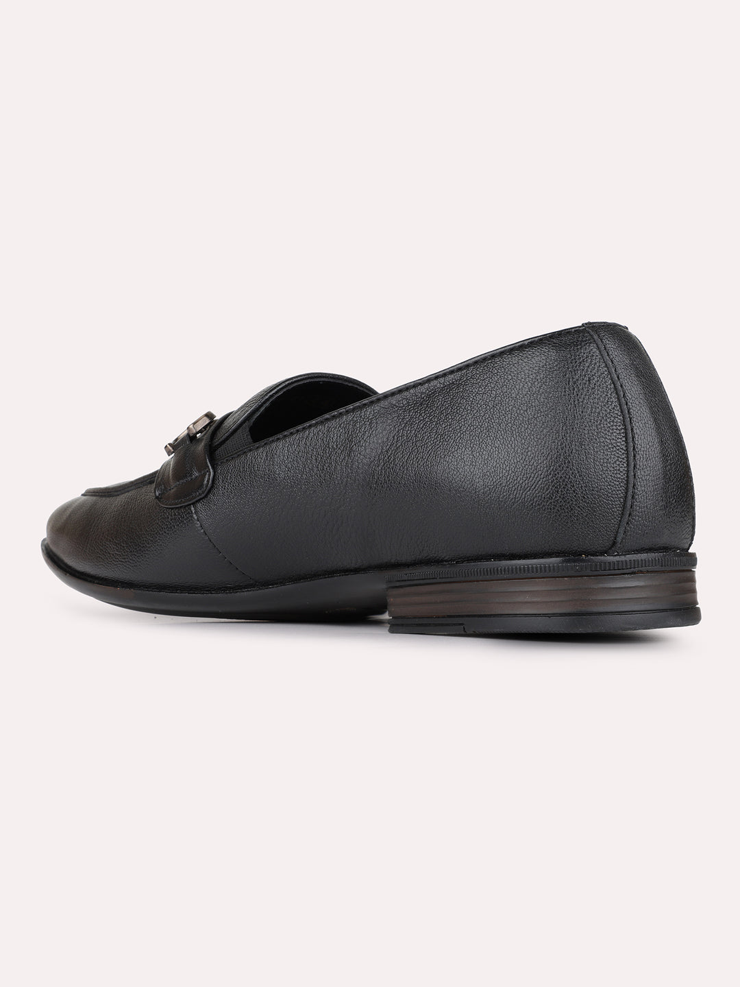 Mens Black Formal Solid Pattern Pointed Toe Moccasins