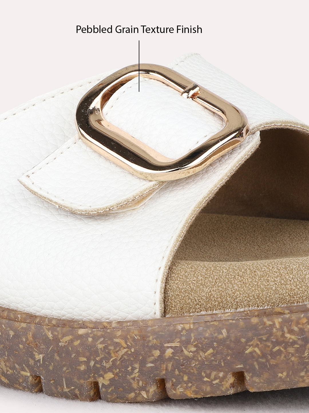 Womens White Casual Solid Open Toe Flats