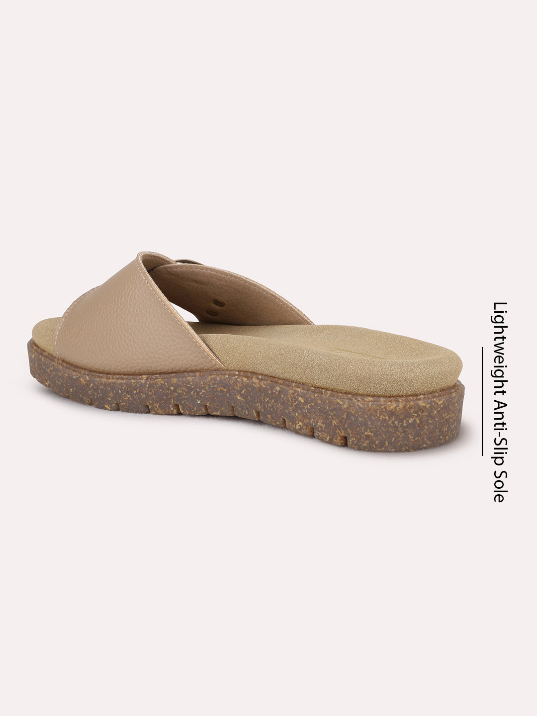 Womens Brown Casual Solid Open Toe Flats