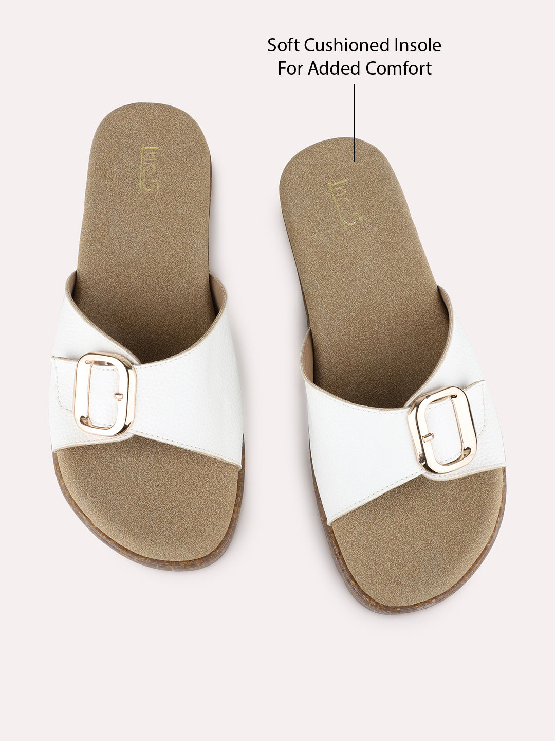Womens White Casual Solid Open Toe Flats