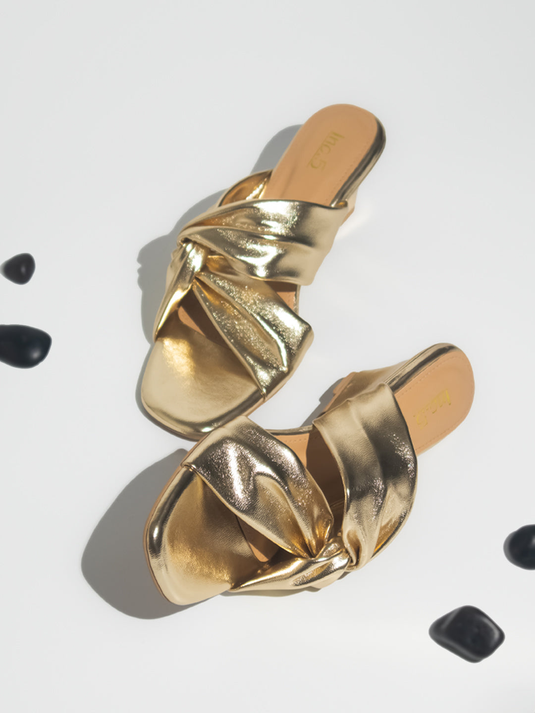 Women Gold Embellished Wedges Heels