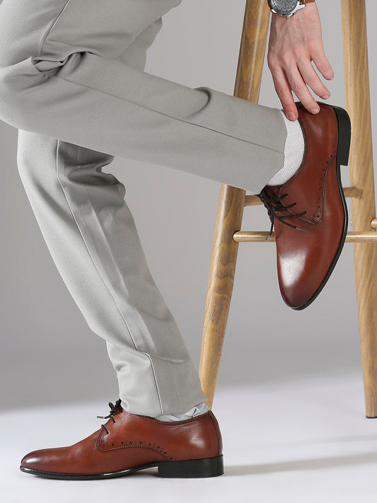 Atesber Formal Lace Up-Tan For Men