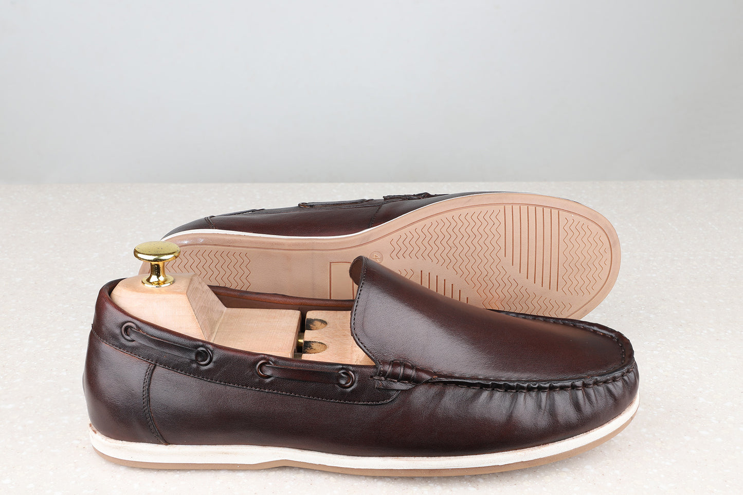 Atesber Coffee Brown Solid Loafers For Men